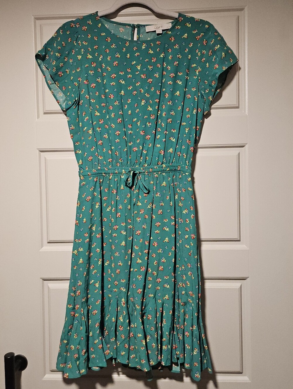 LOFT Green Floral Dress - XS Petite
